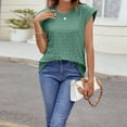 thumbnail image 5 of Women's Short Sleeve Dressy Tops Crewneck Textured Tops Cute Summer Tops 2024 Basic T Shirts Work Blouses Womens Long Sleeve Shirt Short Sleeve Athletic Top Exercise Wear for Women Women Long Sleeve, 5 of 8