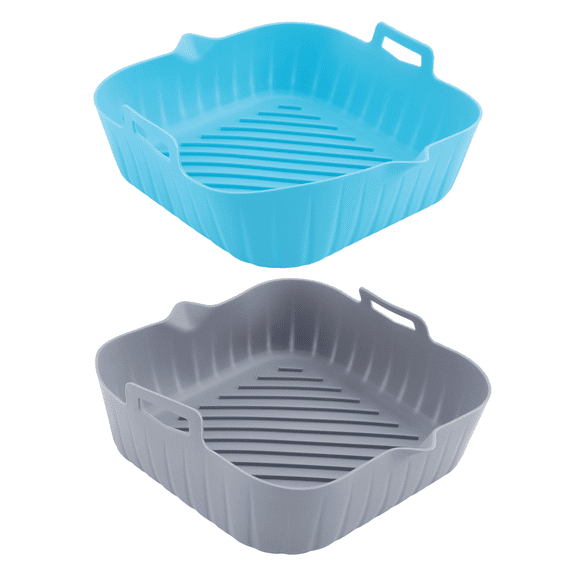 New Arrivals 2Pcs Large Air Fryer Silicone Liner Pot Reusable Basket