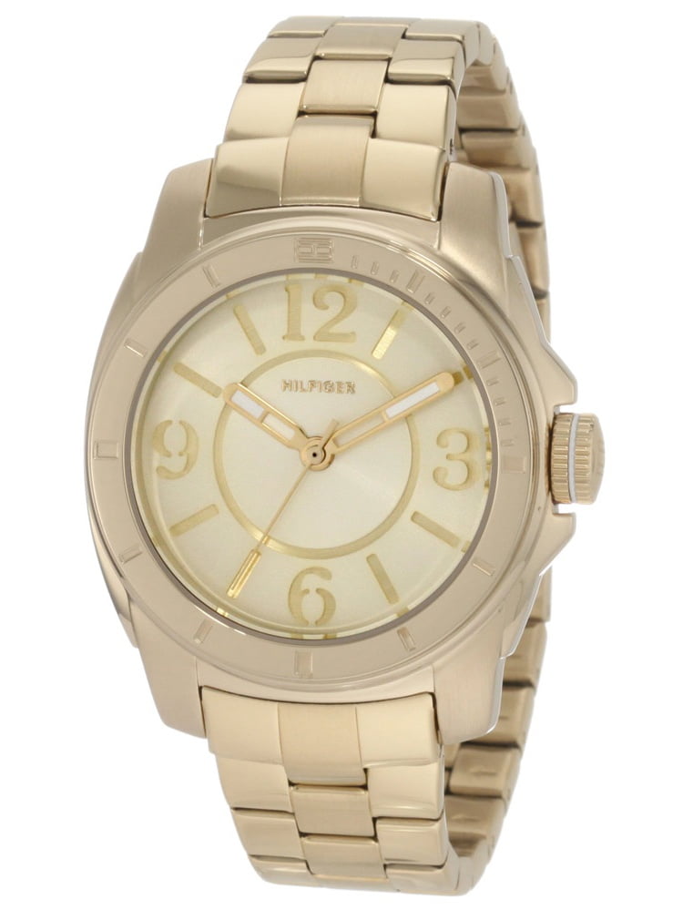 tommy hilfiger gold plated bracelet watch