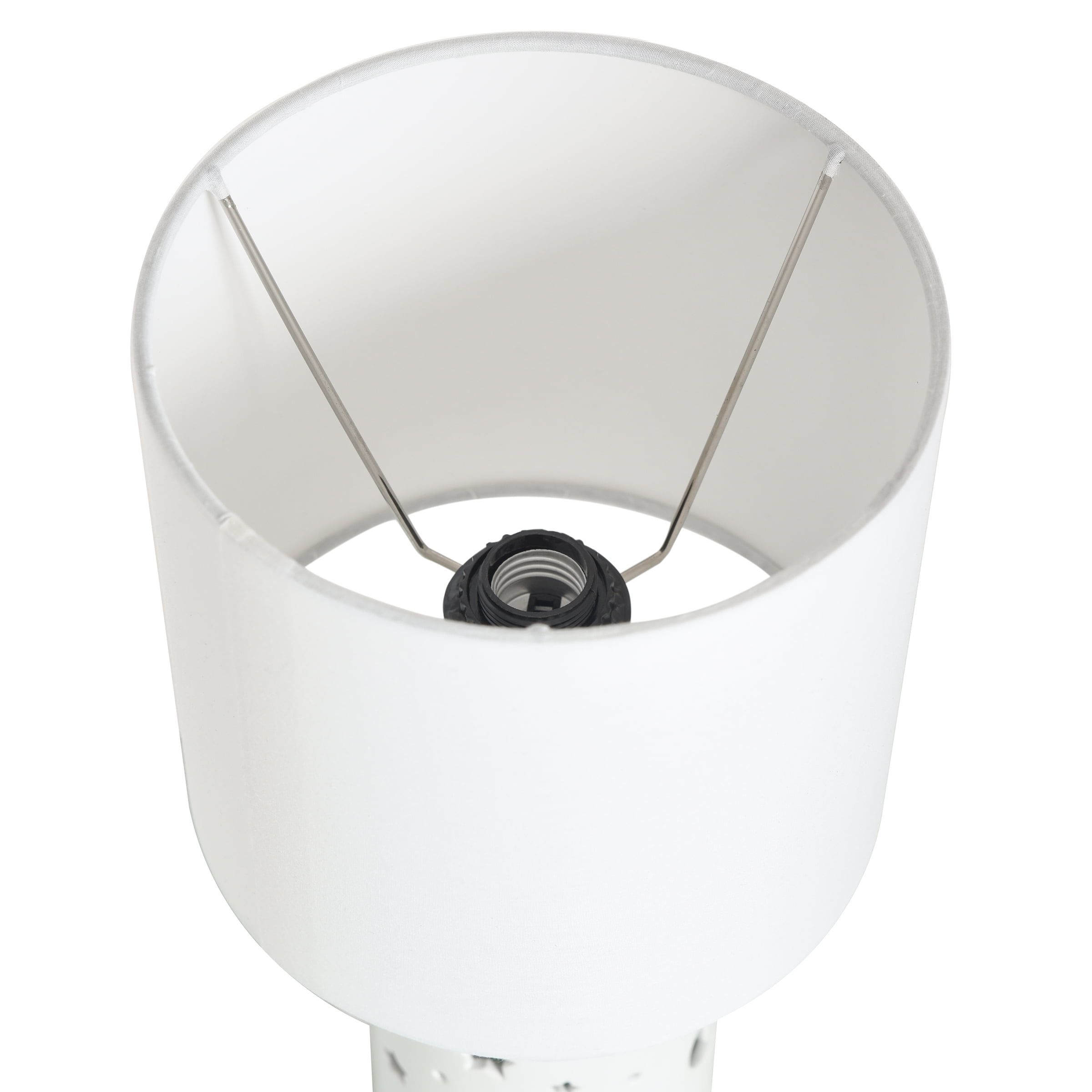 Your Zone Nightlight Table Lamp with White Shade, 8.5"L x 8.5"W x 17"H, Stars and Space-Themed Design