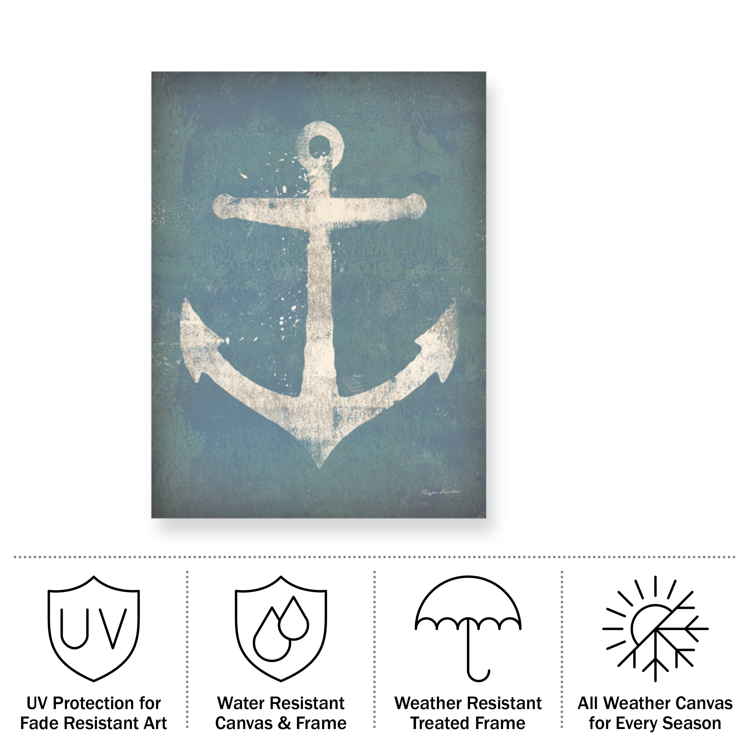 Ryan Fowler 'Anchor V2' Outdoor Canvas 19x19