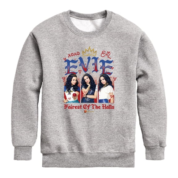 Descendants - Evie Fairest - Youth Boys Crew Fleece Sweatshirt