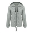 thumbnail image 7 of Fashion Thin Section Ladies Waterproof Clothing Hooded Drawstring Outdoor Hiking Rain Jacket, 7 of 7