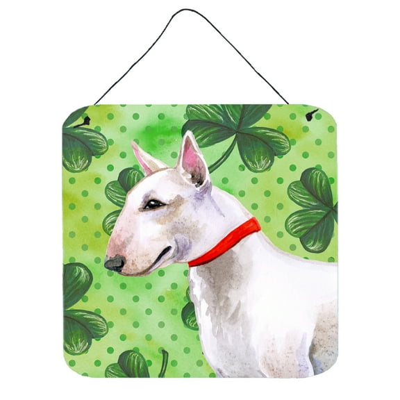 Bull Terrier St Patricks Wall or Door Hanging Prints Green