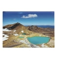 thumbnail image 1 of New Zealand Cutting Board, Tongariro National Park Emerald Lakes and Mountains Natural Tourist Attractions, Decorative Tempered Glass Cutting and Serving Board, Large Size, Multicolor, by Ambesonne, 1 of 1