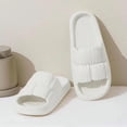 thumbnail image 2 of Wensltd Women Flat Slide Slippers Open Toe Soft Sole Lightweight Wide Width Daily Outdoor Walking Slippers White, 2 of 5