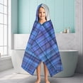 thumbnail image 6 of Blue Checkerboard Checkered Pattern Hooded Bath Towel，60"x35" for Ages 3 To 12 Kids, Quick Dry Lightweight Soft Microfiber Hood Beach Towel Cover Up for Kids, 6 of 7