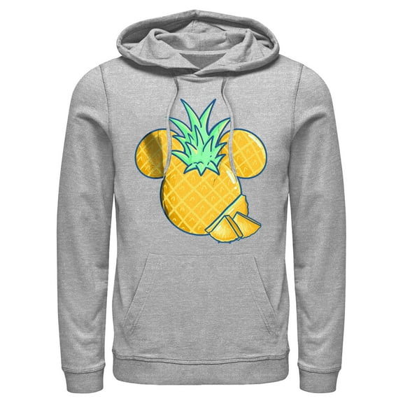 Men's Mickey & Friends Pineapple Logo Pull Over Hoodie Athletic Heather Small