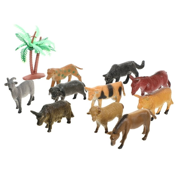 FOLOYORI Mini Farm Animals 12pcs Realistic Figurines for Kids Educational Toys 6x0.79x0.79in