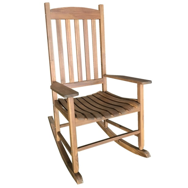 Mainstays Outdoor Wood Slat Rocking Chair, Natural ...