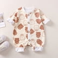 thumbnail image 2 of CAUYDY 3-6M 9-12M 18-24M Boys Sleepers for Newborn Baby Clothes Preemie Long Sleeve Romper Fall Winter Infant Boy Soft Pajamas Toddler Bodysuit Brown for Sizes 3-6 Months, 2 of 4