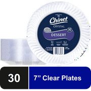 Chinet Crystal Premium Plastic Dessert Plates, Clear, 7, 30 Count