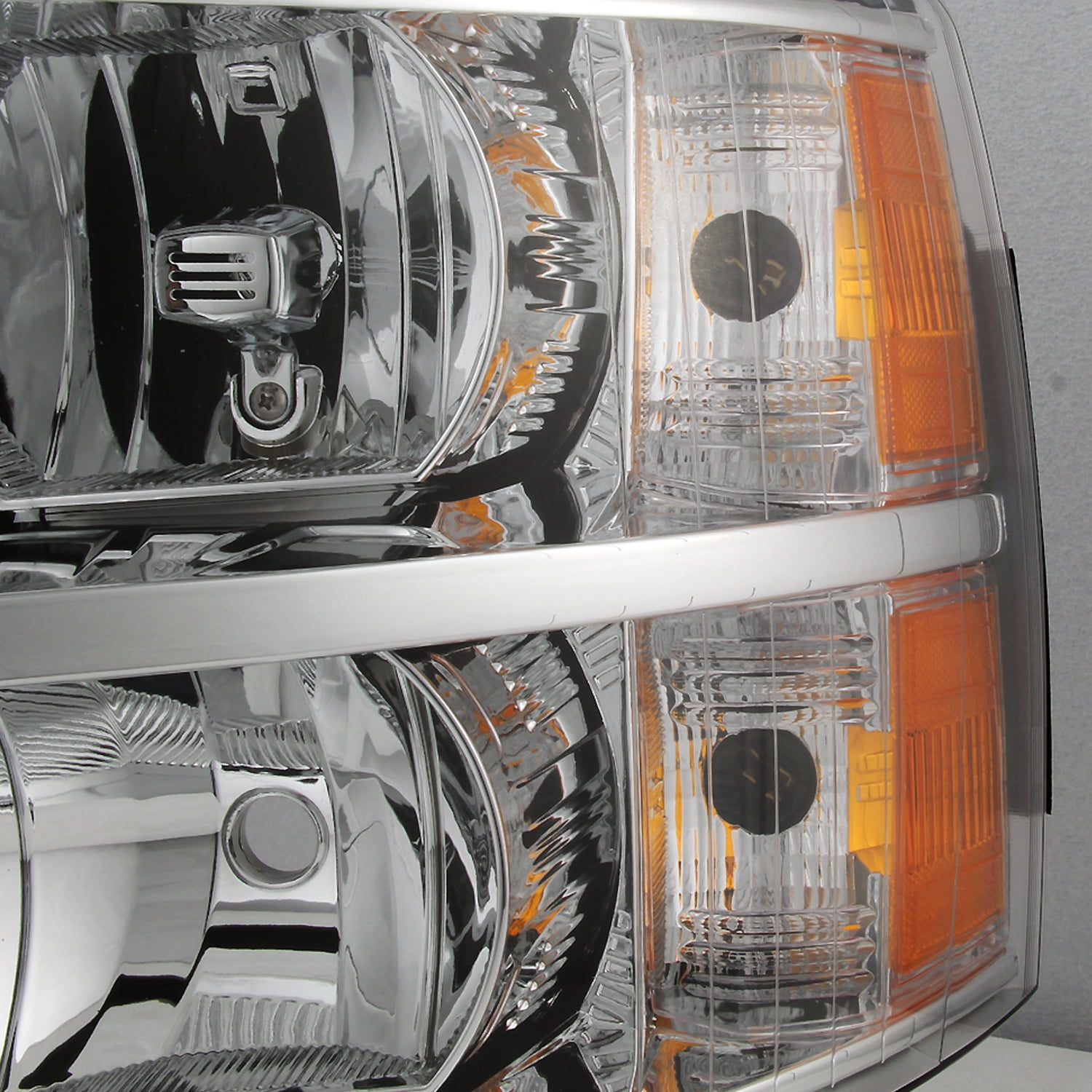 AKKON - For Chevy Silverado Replacement Chrome Bezel Headlights Driver/ Passenger Head Lamps Pair New