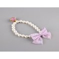 thumbnail image 1 of SNNROO 1pc Pet Pearl Necklace Bowknot Elastic Collar For Cats And Small-Medium Dogs  Teddy, 1 of 7