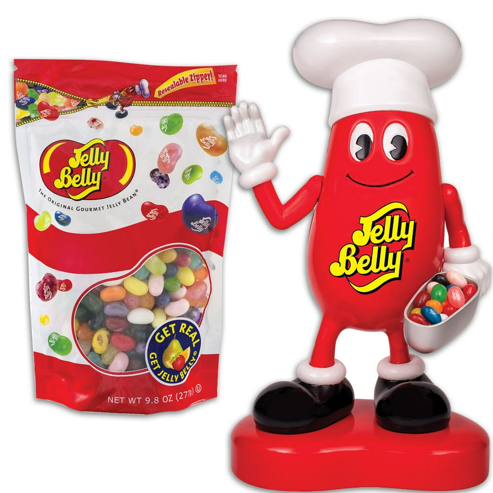 (Set) Mr Jelly Belly Dispenser And 40 Delicious Flavor Bean Candy