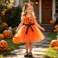 thumbnail image 2 of YUEHUA Halloween Tutu Dress for Toddler, Sparkly Mesh Skirt with Velvet Bodice, Lovely Flared A-Line Fall Festival Gown for 4-8 Years, 2 of 6