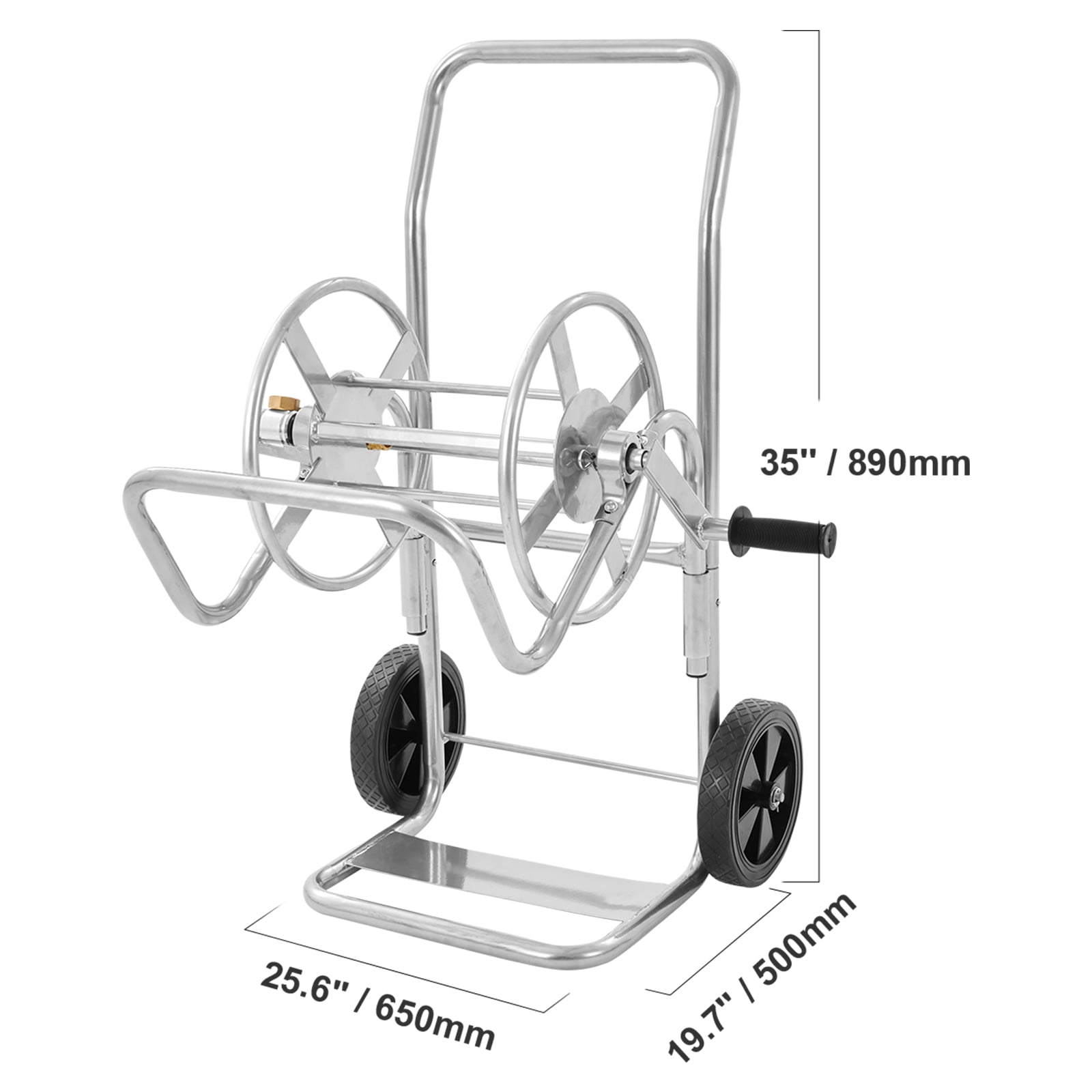 KFFKFF Cart for Hose Reel, Accommodates 200 ft of 5/8’’ Hose (Hose Sold Separately), Portable Garden Water Hose Carts with Wheels, Robust Powder-coated Steel for Outdoor Planting