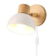 thumbnail image 2 of Kiven Contemporary White Wall Sconce Solid Wood Wall Light, Adjustable Wall Lamp with Plug-in Cord for Master Bedroom, Living Room, Guest Room, 2 of 6