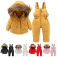 thumbnail image 4 of Winter Baby Girls and Boys Warm Ski Jackets Thickened Down Jacket Strap Pants Two-piece Suit Gifts for Children, 4 of 4