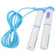 thumbnail image 4 of Cuerda de saltar para ejercicios, conteo inteligente, cronometraje, cuerda de saltar inalámbrica, equipo de fitness (cuerda de alambre de acero con mango azul y blanco, 2 bolas), 4 of 15