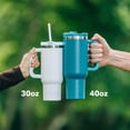 thumbnail image 5 of RTIC 30 oz Tumbler, Ceramic Lined, Leak-Resistant Straw Lid, Road Trip, Cobalt Gingham, 5 of 9