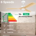 thumbnail image 4 of 52 Inch Light Wood Bedroom Patio Porch Outdoor Indoor Smart Ceiling Fans with Lights Remote, 4 of 7