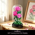 thumbnail image 4 of TERRAMUS Pink Rose Flowers Building Set with Dust Dome, 219 Pcs Botanical Collection Bouquet Block Kit for Home Office Decor Gift for Women Age 12+, 4 of 10