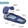 thumbnail image 4 of Aqua Leisure Inflatable Pool Lounger Float w/ Sun Canopy & Hand Pump, Blue, 4 of 12