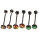 thumbnail image 5 of 6 Piezas 16G de Lengua de material acero Inoxidable con Barra Joyería Corporal Negro Jinwen Piercing de botón de labios de lengua, 5 of 8
