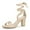 Beige, variant on BLISSFUL STEP Women's Sandals High Block Heels Solid Color Lace up Sandals