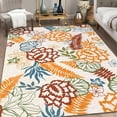 thumbnail image 2 of Haperlare Washable Rug Modern Floral Living Room Rug Non Slip Accent Distressed Rugs Farmhouse Non Shedding Carpet, 4' x 6' Beige Orange, 2 of 5