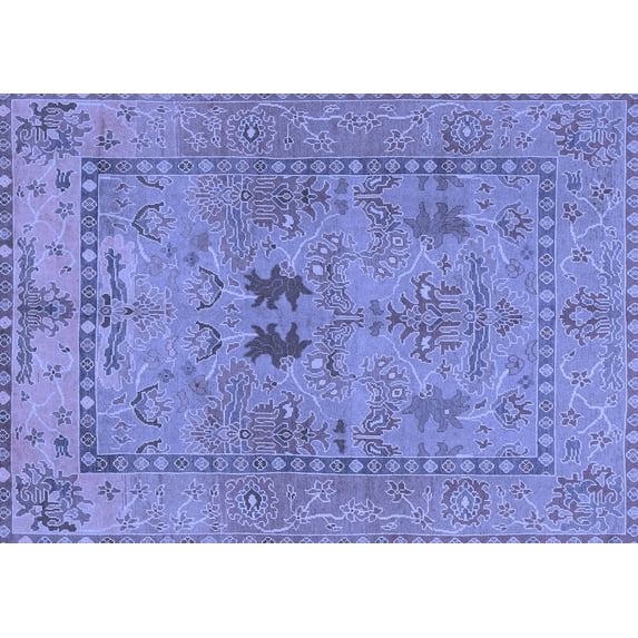 Ahgly Company Machine Washable Indoor Rectangle Abstract Blue Modern Area Rugs, 2' x 5'
