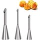 thumbnail image 1 of 3pcs/set Cream Icing Piping Nozzle Tips, Professional Stainless Steel Long Cream Puff Nozzle Decor Small Pastry Icing Piping Decorating Tools(Silver), 1 of 5