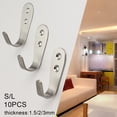 thumbnail image 4 of LITTLE HOME Stainless Steel Wall Mount Single Hook, Heavy Duty Rustproof Coat Hanger for Kitchen Bathroom Bedroom Living Room Office Hotel, 10 Pack Silver (S-1.5mm), 4 of 8