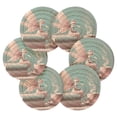 thumbnail image 2 of Haosy Set of 6 Drink Woven Coaster with Holder Heat Resistant Non-Slip Bar Coasters 4 Inches Fairy on Book with Coffee, 2 of 7