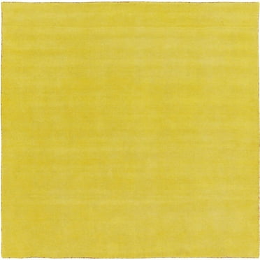Unique Loom Solid Gava Collection Area Rug - Solid Gava (9' 10" Square Yellow)