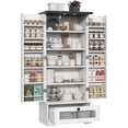 thumbnail image 5 of Modfurne Pantry Cabinet, Pantry Storage Cabinet with Adjustable Shelves and Drawer, Kitchen Buffet Cupboards Storage Shelf for Home Office Use， White, 5 of 8