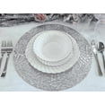 thumbnail image 2 of " OCCASIONS " 40 Pieces Pack / Centerpiece Placemats Washable Easy to Clean PVC Heat-resistand Vinyl Table Mats (Aspen Shiny Silver), 2 of 5