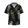 thumbnail image 3 of Goofa Jellyfish Printed Men's Casual Short-sleeved Shirt,Lightweight Breathable Button-down,Summer Casual men's top,Versatile Fashion shirt-3X-Large, 3 of 7