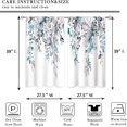 thumbnail image 2 of Blue Grey Eucalyptus Botanical Leaves Floral Kitchen Window Curtains Over Sink Farmhouse Flower Leaf Small Window Treatment Cafe Short Curtains for Bathroom Treatment Tier Drapes 27.5x39 inch, 2 of 6