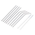 thumbnail image 2 of reusable drinking straw food grade stainless steel straight bent straw cleaning brushes set, 2 of 5