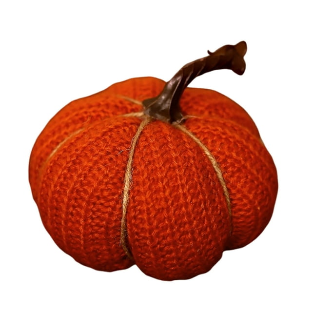 Bewildely Calabaza de otoño tejida a mano, decoración rústica, versátil, ideal para almacenar y usar en exteriores. Jardín vivo. Decoración del hogar rojo anaranjado