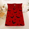 thumbnail image 5 of Homewish Simple Halloween Bat Bed Sheets,Tiny Bow Print Full Size Sheets,Red Black,4pcs,1 Flat Sheet,1 Fitted Sheet and 2 Pillowcases, 5 of 6