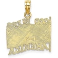 thumbnail image 3 of 14K Yellow Gold Polished Textured God Bless America w/Flag Charm - 14.35mm, 3 of 6
