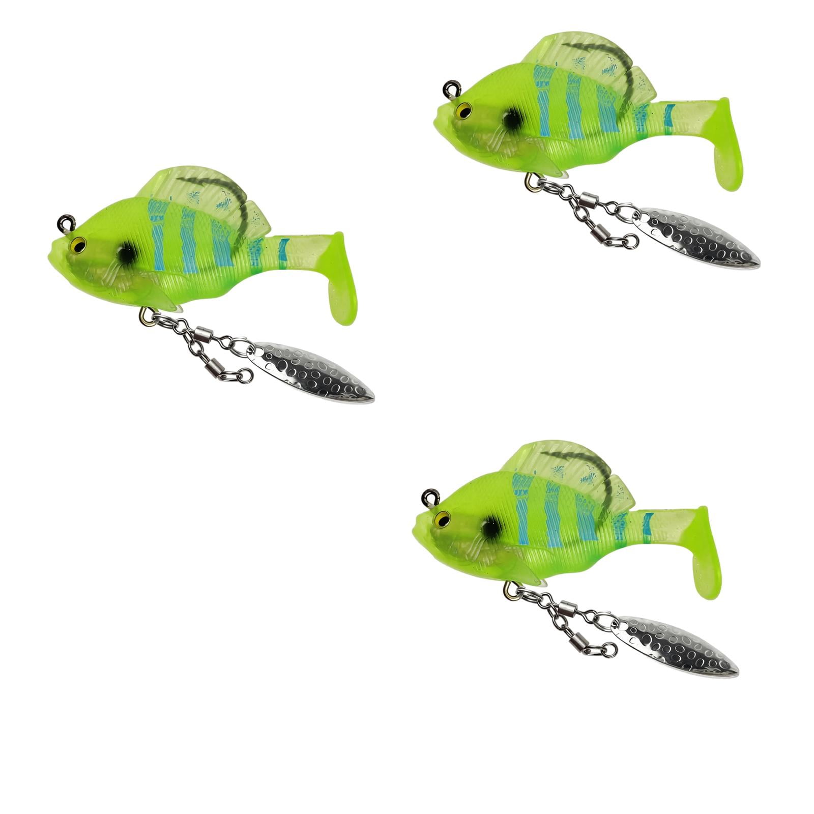 Bass Fishing Lure with Soft Plastic Realistic Fish Body and Embedded Hammered Metal Blade Weedless Swimbait Fishing Lures for Freshwater and Saltwater Anglers Casual Outdoor