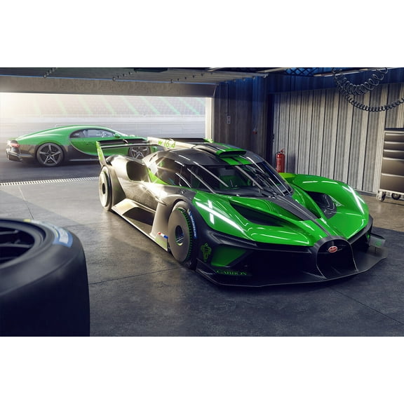 Bugatti Car Brand Automotive Manufacturer Car Wall Art Home Decor - 12x18 Inch Laminated Poster - Stunning Detail and Bold Colors