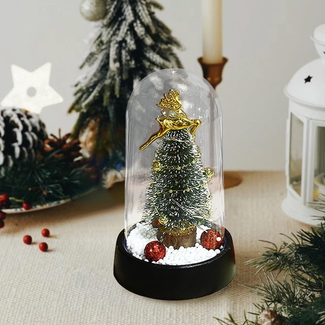 Linnome LED Christmas Tree Ornaments Mini Christmas Tree Creatives Desktop Decoration