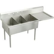 Elkay Wnsf8372rof Weldbilt 97-1/2" Triple Basin Free Standing Stainless Steel Utility Sink