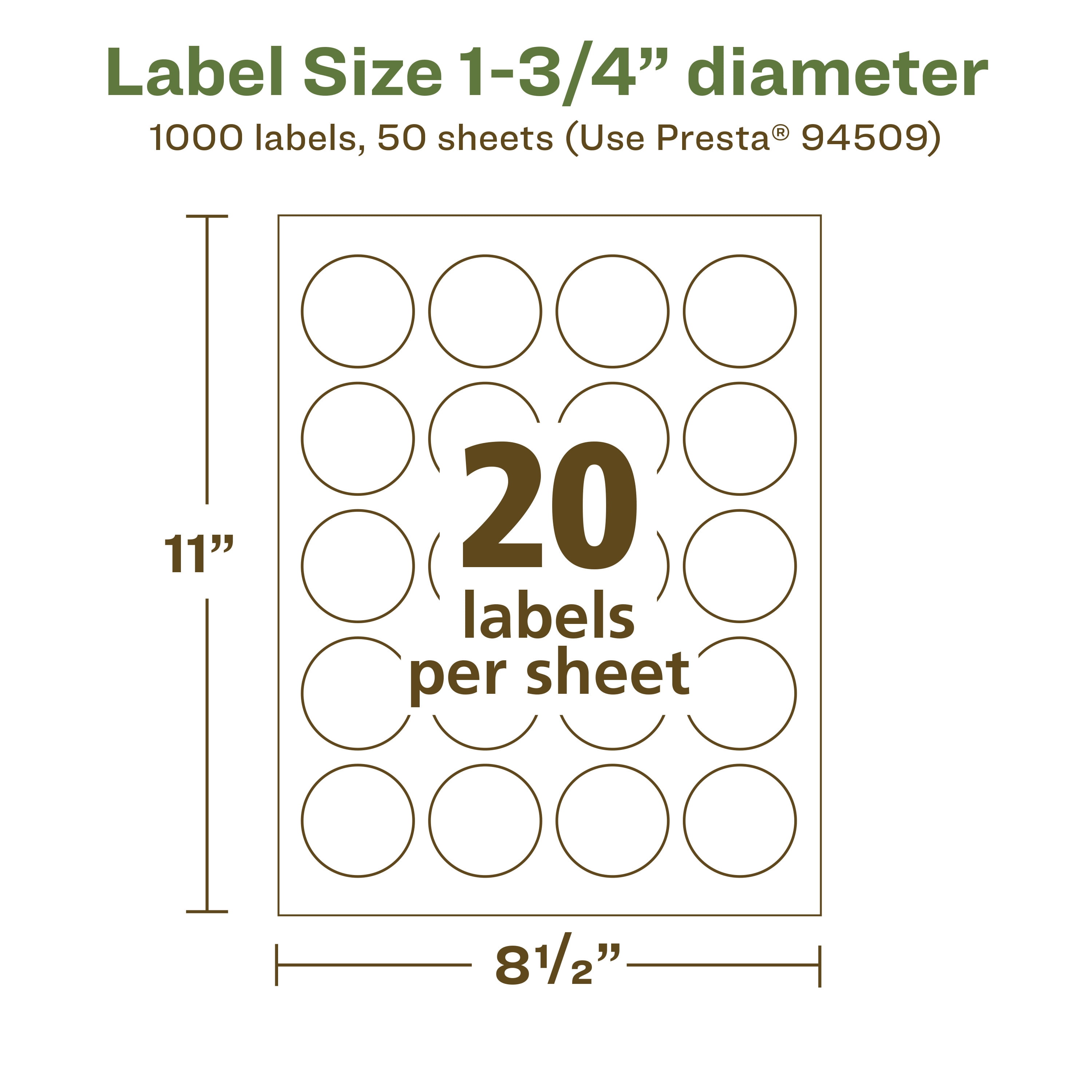 Avery EcoFriendly Round Labels, 1-3/4" Diameter, 1,000ct
