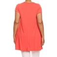 thumbnail image 4 of Women's Plus Size Solid Casual Loose Fit Pocket Tunic Top Mini Dress, 4 of 5